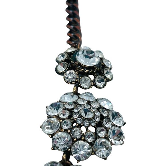 Vintage Crystal Statement Necklace; 18”; possibly J. Crew - Picture 2 of 9